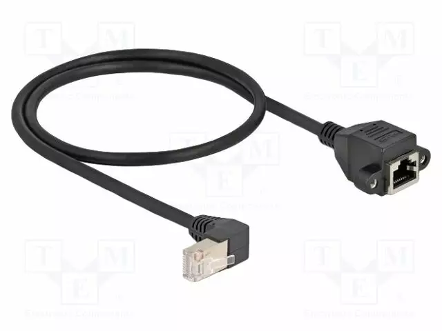 JATKOJOHTO ETHERNET - S/FTP - CAT: 6A - 0,5M - LSZH - MUSTA - 26AWG - RJ45 Ethernet kaapelit - DELOCK-80310 - 1
