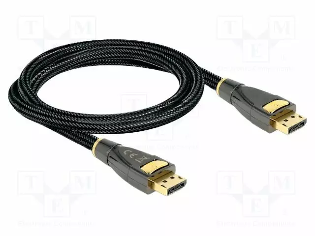 KAAPELI - DISPLAYPORT-PISTOKE,MOLEMMIN PUOLIN - TEKSTIILI - PIT: 1M - HDMI, DVI, DisplayPort johdot - DELOCK-82770 - 1