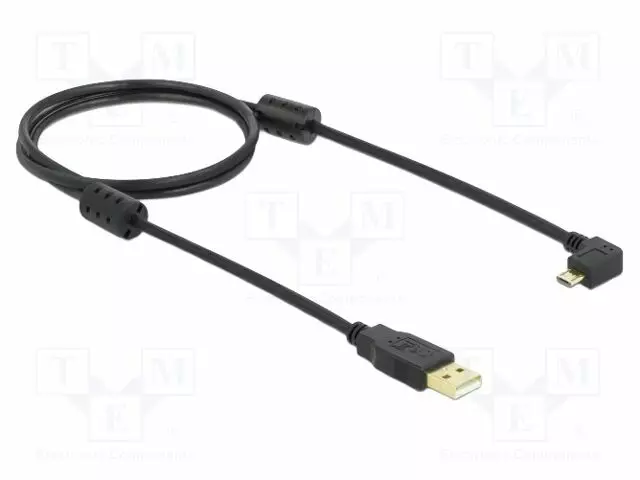 KAAPELI - USB 2.0 - 1M - MUSTA - LIITTIMEN VÄRI: MUSTA - USB kaapelit ja adapterit - DELOCK-83250 - 1