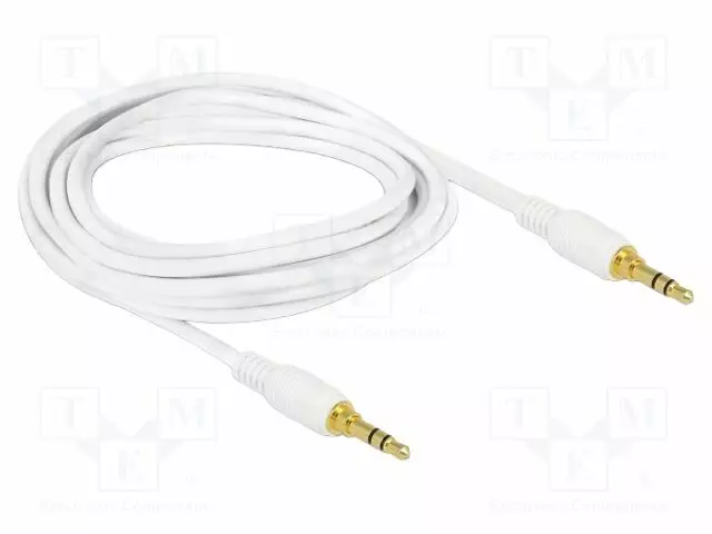 KAAPELI - JACK 3,5MM 3PIN PISTOKE,MOLEMMIN PUOLIN - 2M - VALKOINEN - Muut audio-videokaapelit - DELOCK-85550 - 1