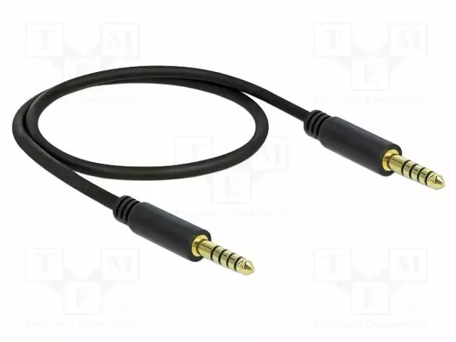 KAAPELI - JACK 4,4MM 5PIN PISTOKE,MOLEMMIN PUOLIN - 0,5M - MUSTA - Muut audio-videokaapelit - DELOCK-85790 - 1