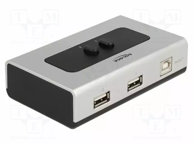 SWITCH - USB 2.0 - MUSTA,HARMAA - MUOVI - OMINAISUUDET: HOT-PLUG,PNP - USB kaapelit ja adapterit - DELOCK-87760 - 1