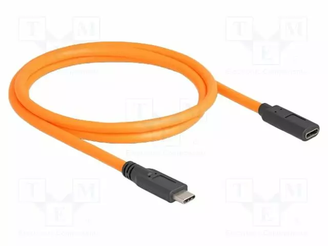 KAAPELI - USB C RASIA,USB C PISTOKE - 1M - ORANSSI - 26AWG,28AWG - TPE - USB kaapelit ja adapterit - DELOCK-87960 - 1