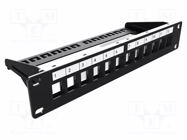 PATCH PANEL - KEYSTONE - RACK - MUSTA - RACK 10" - PORTTIEN LUKU: 12 - Tietokonetarvikkeet - muut - DN-91420 - 1