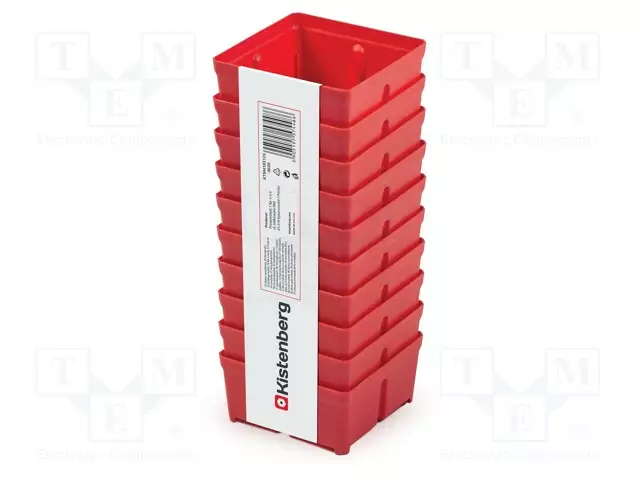 SÄILIÖ: KYVETTI - PUNAINEN - MATALA - 105X105X50MM - 10KPL - TAGER BOX - Säiliöt ja rasiat - KTBM1111-3020 - 1