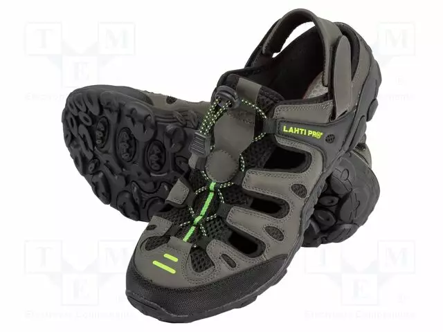 SANDALS - SIZE: 40 - GREY-MUSTA - KNITWEAR,PU - Turvakengät ja polvisuojat - LAHTI-L3060740 - 1