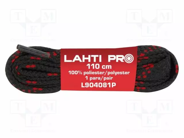 SHOELACES - MUSTA-PUNAINEN - FLAT - 10SET - 1100MM - Työ- ja suojavaatteet - LAHTI-L9040710 - 1