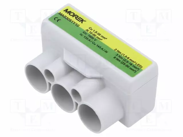 LIITIN: JAKOPALA - SLT50 - 1KV - PIN: 5(3+2) - RUUVI TERMINAALI - Kiskoliittimet - MAS3051Y10 - 1