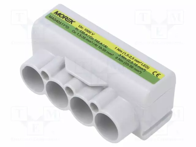 LIITIN: JAKOPALA - SLT50 - 1KV - PIN: 7(4+3) - RUUVI TERMINAALI - Kiskoliittimet - MAS4051Y10 - 1