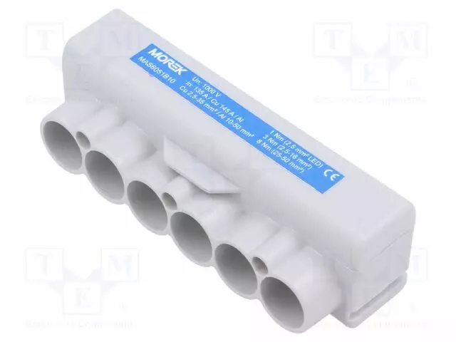 LIITIN: JAKOPALA - SLT50 - 1KV - PIN: 9(6+3) - RUUVI TERMINAALI - Kiskoliittimet - MAS6051B10 - 1