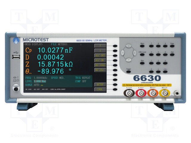 RLC SILTA - MITTAUSTARK: ±0,05% - LCD TFT 7" - 6 NUMEROA - 800X480 - LCR Mittarit - MCT-6630-50 - 1