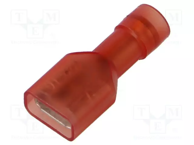 PURISTUSLIITIN - LITTEÄ - 6,3MM - 0,8MM - NAARAS - 0,5÷1MM2 - PURISTETTAVA - Eristetyt liittimet - MSEPA-6.3-1100 - 1