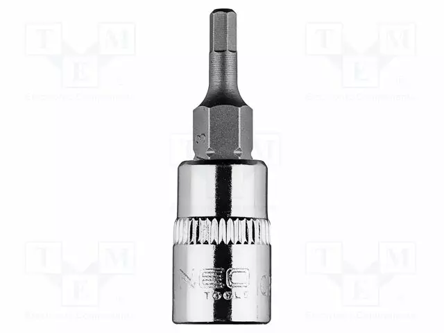 HYLSY - KUUSIOTAPPIAVAIN,HYLSY-HEX 3MM - 1/4" - KÄRJEN PIT: 37MM - Hylsyavaimet - NEO-10-310 - 1