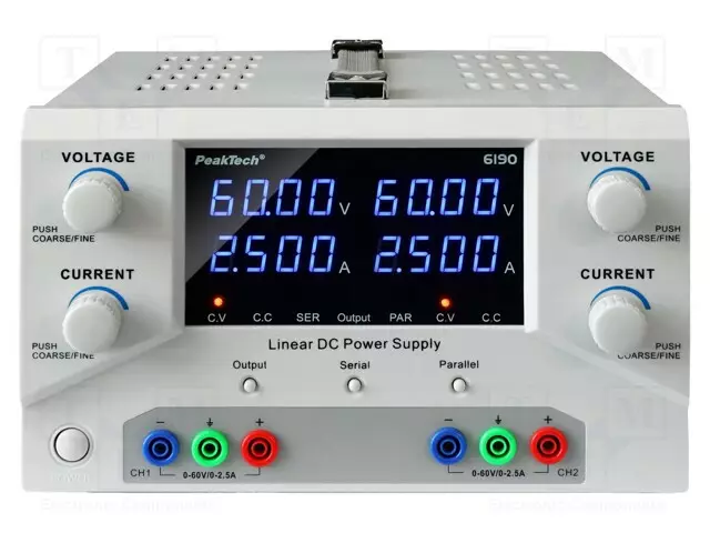 LABORATORY POWER SUPPLY: STANDARD - MULTI-CHANNEL - CH: 2 - 0÷60VDC - Laboratorioteholähteet - PKT-P6190 - 1