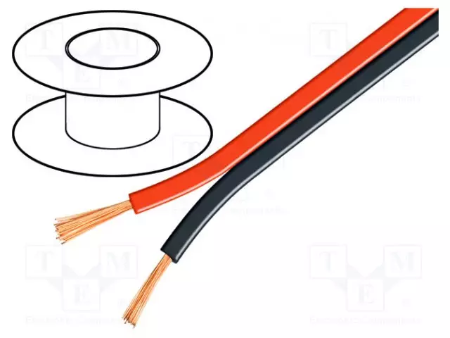 KAIUTINKAAPELI - 2X1,5MM2 - LANKA - CCA - MUSTA-PUNAINEN - Kaiutinkaapelit - SC-CCA2X1.50-RB010 - 1