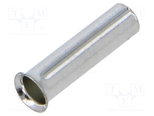 PÄÄTE: PÄÄTEHOLKKI - ERISTÄMÄTÖN - KUPARI - 2,5MM2 - 10MM - TINATTU - Pääteholkit ja jatkoholkit - TA-2.5-10100 - 1