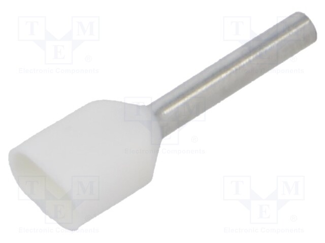 PÄÄTEHOLKKI - ERISTETTY,KAKSOIS-KUPARI - 0,5MM2 - 10MM - Pääteholkit ja jatkoholkit - TV-0.5-10100 - 1