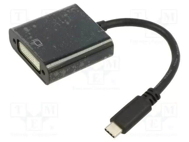 ADAPTERI - DVI-I (24+5) PISTORASIA,USB C PISTOKE - 0,15M - MUSTA - USB kaapelit ja adapterit - ART-OEM-C10 - 1