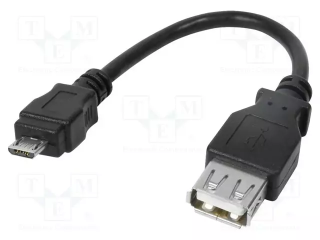 ADAPTERI - USB 2.0 - USB A RASIA,USB B MIKROPISTOKE - 80MM - USB kaapelit ja adapterit - AU0030 - 1
