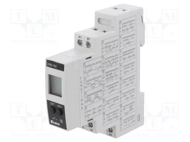 AUTOMATION MODULE: TIMER - RANGE: 0,1S÷999H - SPDT - 24÷240VAC - IP20 - Aikareleet ja ajastimet - CRM-100 - 1