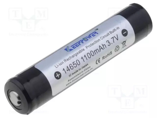 AKKU: LI-ION - 14650,7/5AA - 3,7V - 1000MAH - Ø14X66MM - Akut - ACCU-ICR14650 - 1