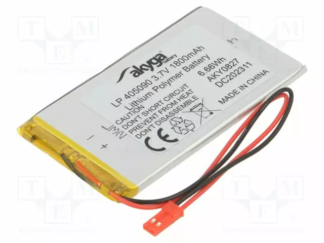 AKKU: LI-PO - 3,7V - 1800MAH - JOHDOT,JST SYP-02T-1 LIITOS - Akut - AKY-LP405090 - 1