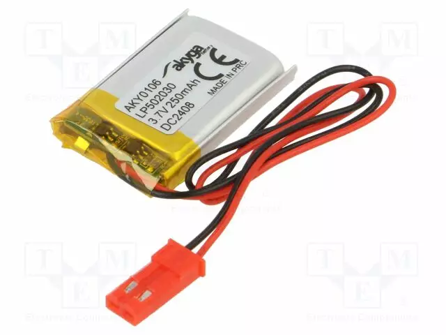 AKKU: LI-PO - 3,7V - 250MAH - JOHDOT,JST SYP-02T-1 LIITOS - Akut - AKY-LP502030 - 1