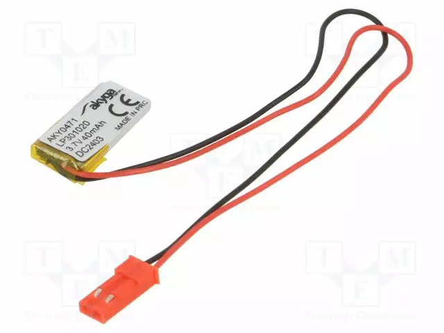 AKKU: LI-PO - 3,7V - 40MAH - JOHDOT,JST SYP-02T-1 LIITOS - 1KPL - Akut - AKY-LP301020 - 1