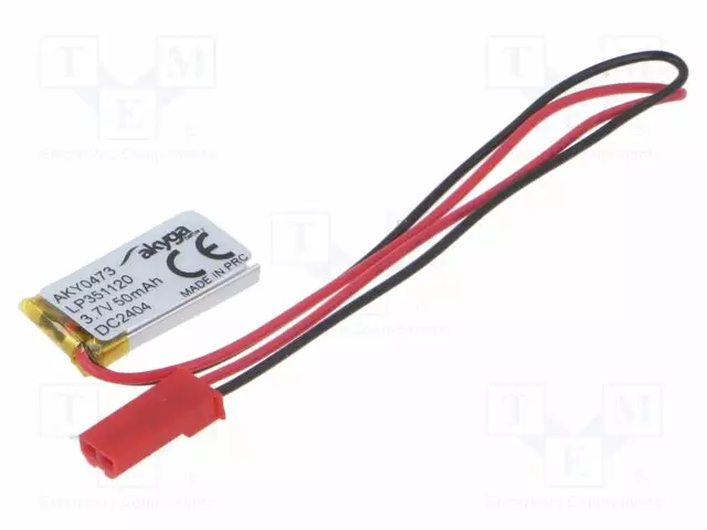 AKKU: LI-PO - 3,7V - 50MAH - JOHDOT,JST SYP-02T-1 LIITOS - 1KPL - Akut - AKY-LP351120 - 1