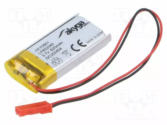 AKKU: LI-PO - 3,7V - 620MAH - JOHDOT,JST SYP-02T-1 LIITOS - 1KPL - Akut - AKY-LP852040 - 1
