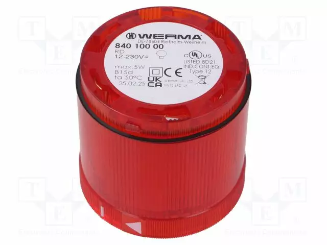AUTOMATION MODULE: LIGHT SIGNALLER - PUNAINEN - 12÷230VDC - 12÷230VAC - Teollisuuden merkinantolaitteet - WER-84010000 - 1