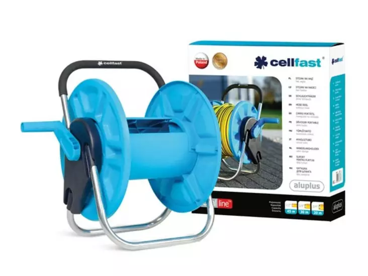 CELLFAST - HOSE REEL - ALUPLUS - 1/2" - 45 m - Puutarhaletkut, liittimet ja kastelu - CF55-150 - 1