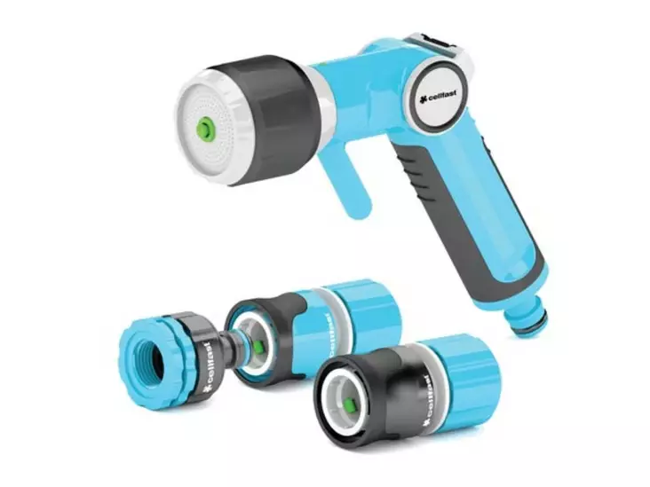 CELLFAST - SET WITH MULTIFUNCTIONAL HAND SPRINKLER - ERGO - 1/2" - Puutarhaletkut, liittimet ja kastelu - CF53-530 - 1