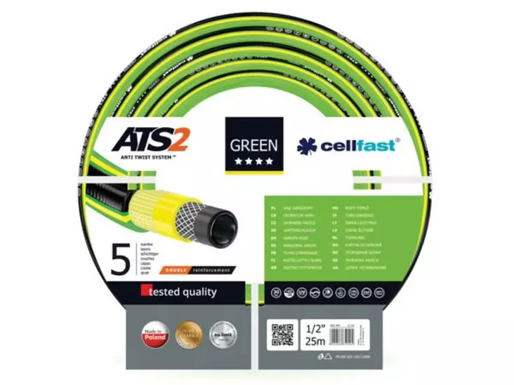 CELLFAST - VESILETKU - GREEN ATS2™ - 1/2" - 25 m - Puutarhaletkut, liittimet ja kastelu - CF15-100 - 1