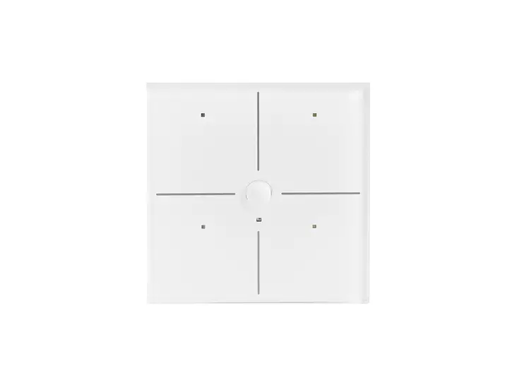 Glass Panel control module with 4 touch keys and built-in motion and twilight sensor (White Edition) - Taloautomaatio - VMBGP4PIR-W-20 - 1