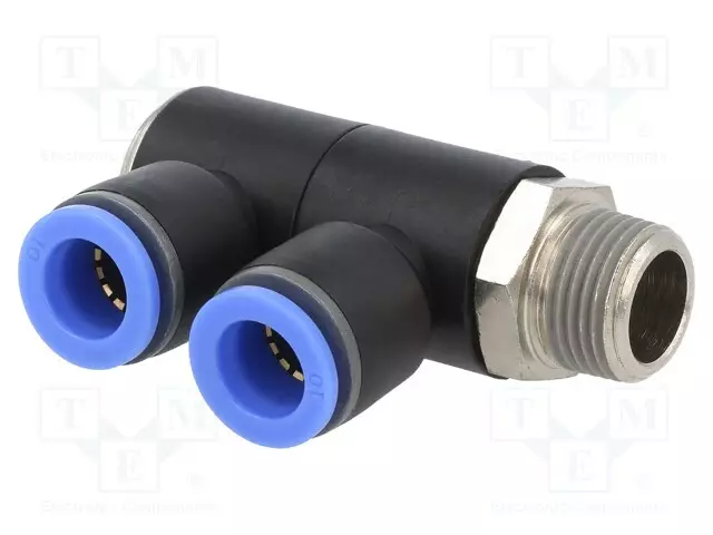 HAARALIITIN - -0,95÷15BAR - NIKKELÖITY MESSINKI,PBT - BLUELINE - Liittimet ja johdot pneumatiikkaan - 164.038-10 - 1