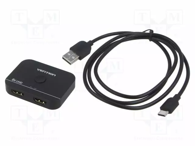 HAAROITIN - HDMI 2.1 - 4K,8K - MUSTA - LÄHTÖ: HDMI PISTORASIA X2 - HDMI, DVI, DisplayPort johdot - AKPB0 - 1