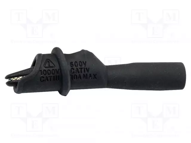 HAUENLEUKA - 10A - 1KV - MUSTA - LEVITYSALUE: MAX.8,9MM - Krokotiili klipsit - BU-126-0 - 1