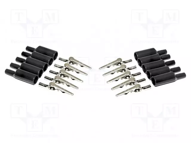 HAUENLEUKA - 10A - MUSTA - LEVITYSALUE: MAX.8MM - KOK.PIT: 51MM - Krokotiili klipsit - BU-P2240-0 - 1