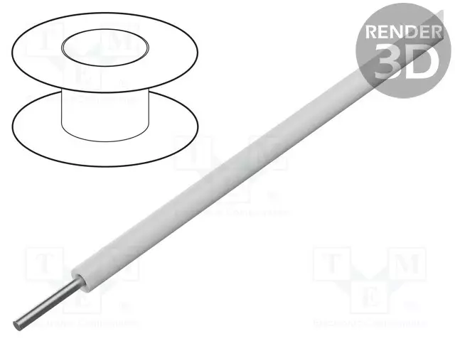 JOHTO - 22AWG - RAUTACU - PVC - VALKOINEN - 1KV 1000FT - Monisäikeiset asennuskaapelit - 8530.0091000 - 1