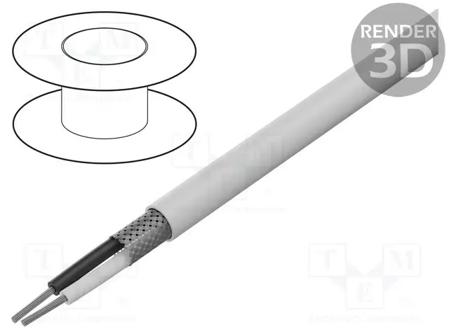 JOHTO - 2X18AWG - CU - PTFE - VALKOINEN - -65÷200°C - 600V - CPR: ECA - Lämmönkestävät kaapelit - 83321E.009500 - 1
