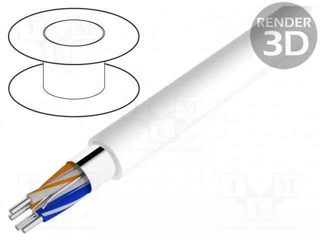 JOHTO - 2X2X22AWG - LONWORKS - RAUTACU - FRNC - VALKOINEN - Rakennusautomaation tiedonsiirtokaapelit - 7704NH.00500 - 1