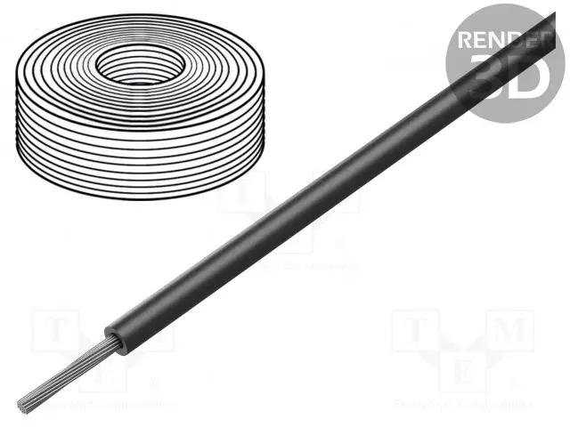 JOHTO - CU - SILIKONI - MUSTA - 150°C - 600V 10AWG - JOUSTAVA - Yksisäikeiset silikonikaapelit - WI-M-10-100-0 - 1