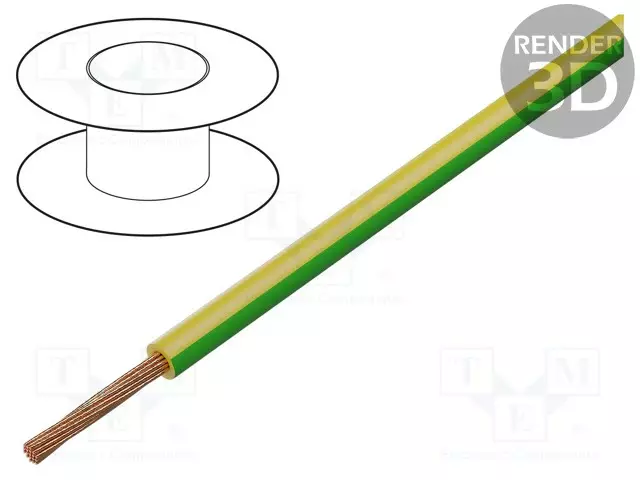 JOHTO - FLEXIVOLT-E - 1X2,5MM2 - CU - PVC - VIHREÄ-KELTAINEN - Mittausjohdot - 60.7012-20 - 1