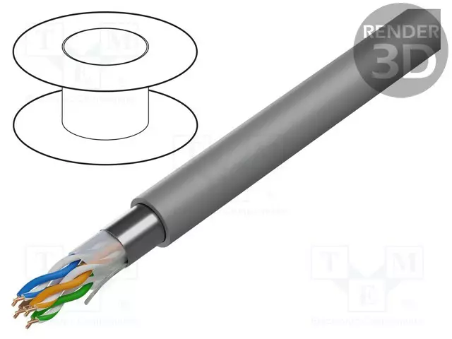 JOHTO - F/UTP - 4X2X24AWG - 5E - RAUTACU - LSZH - HARMAA 72V - ATK-kaapelit - 1633ENH.00500 - 1