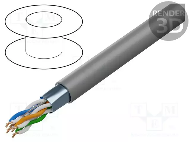 JOHTO - F/UTP - 4X2X26AWG - 5E - CU - PVC - HARMAA ØJOH: 5,4MM - ATK-kaapelit - 1868E.00B100 - 1