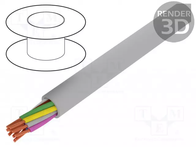 JOHTO: OHJAUSJOHTO - 10X18AWG - ERISTYS: PVC - VÄRI: HARMAA - LANKA: CU - Tulen kestävät kaapelit - 5308UE.008500 - 1