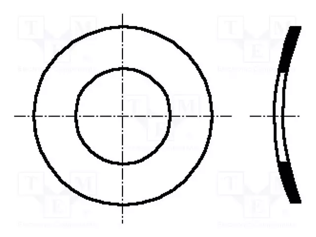 JOUSIALUSLEVY,KAARI-M3 - D=6MM - H=0,65MM - JOUSIPRONSSI - Aluslevyt ja prikat - B3BN590 - 1