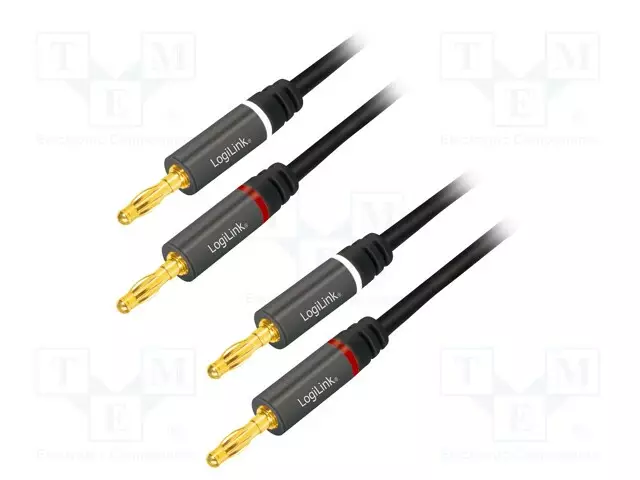 KAAPELI - 4MM BANAANILIITIN, LIITIN,MOLEMMIN PUOLIN - 3M - MUSTA - Muut audio-videokaapelit - CA1210 - 1