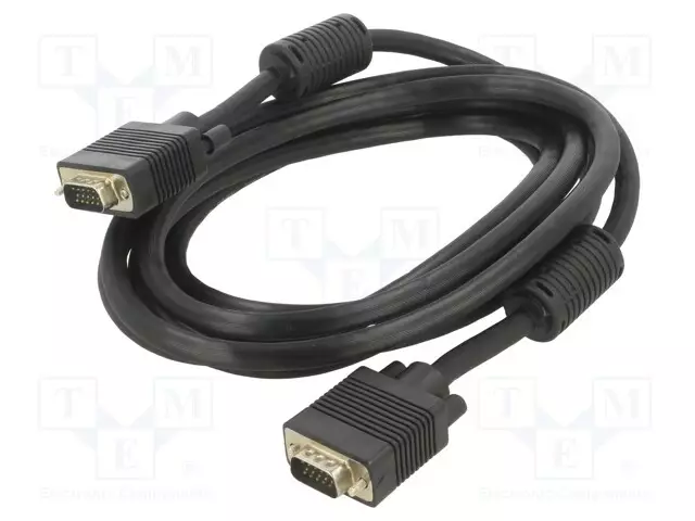 KAAPELI - D-SUB 15PIN HD-PISTOKE,MOLEMMIN PUOLIN - MUSTA - 3M - HDMI, DVI, DisplayPort johdot - CG341D-3.0 - 1
